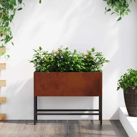 vidaXL Ghiveci ridicat pentru grădină Ruginit 60 x 26 x 45 cm