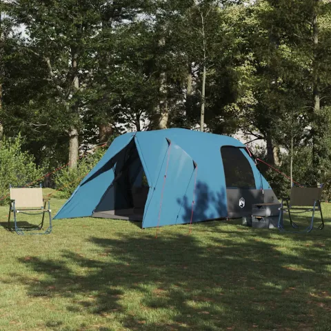 vidaXL Cort cu dome pentru 4 persoane albastru 455 x 252 x 178 cm