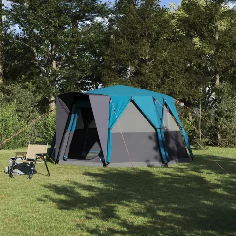 vidaXL Cort pentru 6 persoane cu acoperiș albastru 425 x 396 x 222 cm
