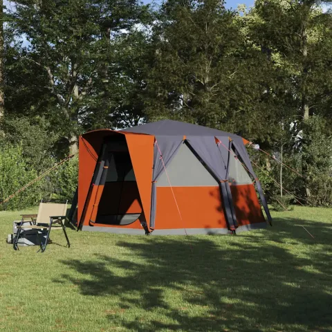 vidaXL Cort pentru 6 persoane Gri și Portocalie 425 x 396 x 222 cm