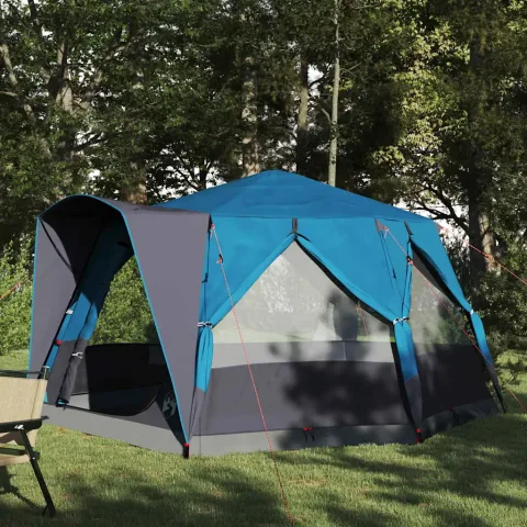 vidaXL Cort pentru 5 persoane Albastru și Gri 333 x 317 x 194 cm