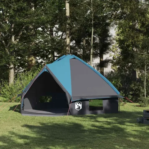 vidaXL Cort Teepee pentru 8 Persoane 8 persoană Albastru și Gri