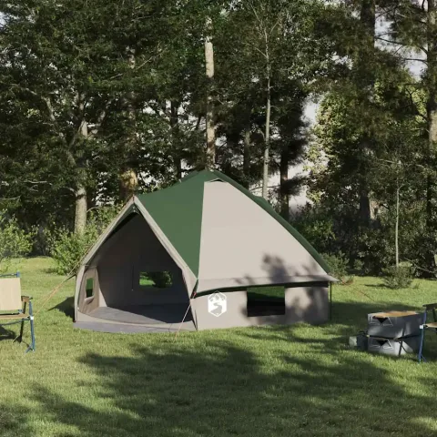 vidaXL Cort Teepee pentru 6 persoane 6 persoană Verde și alb