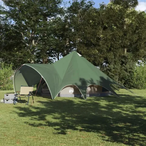 vidaXL Cort Teepee pentru 5 Persoane 5 persoană Verde și gri