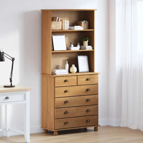 vidaXL Hutch ASKIM Ceară de Miere 91 x 40 x 200,5 cm Lemn de pin masiv