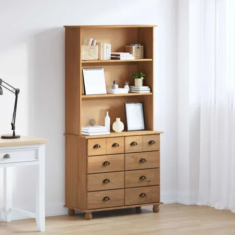 vidaXL Hutch ASKIM Ceară de Miere 91 x 40 x 184 cm Lemn de pin masiv