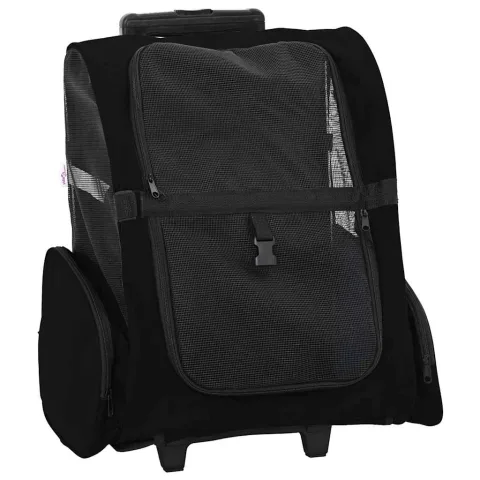 vidaXL Cărucior pentru animale de companie, design 3 în 1, negru, 48x32x(57-106) cm, material Oxford