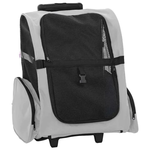 vidaXL Cărucior pentru animale de companie 3 în 1, gri, 48x32x(57-106) cm, material Oxford