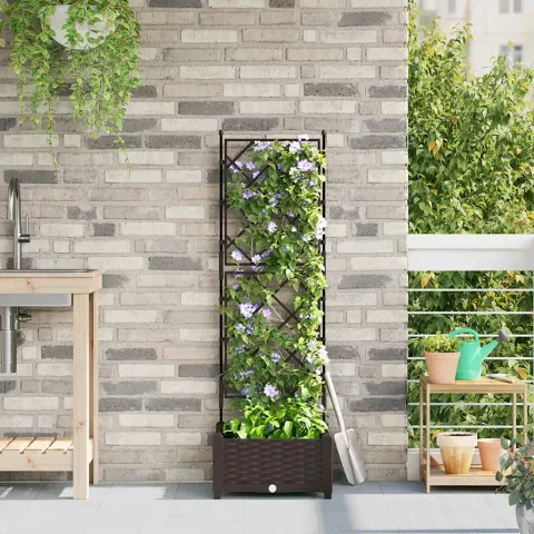 vidaXL Vază pentru Grădină Maro 40 x 40 x 125,5 cm PP