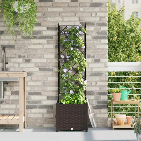 vidaXL Vază pentru Grădină Maro 40 x 40 x 143 cm PP