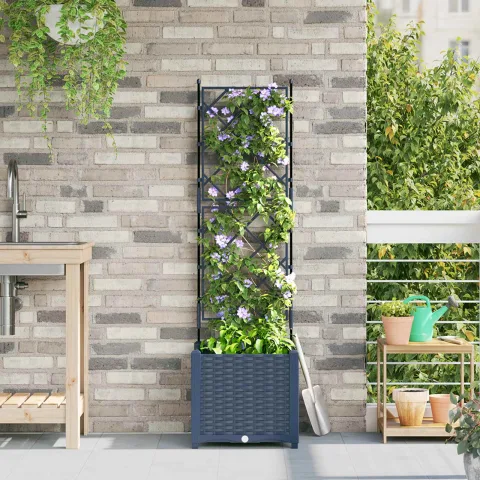 vidaXL Vază pentru Grădină Gri 40 x 40 x 143 cm PP