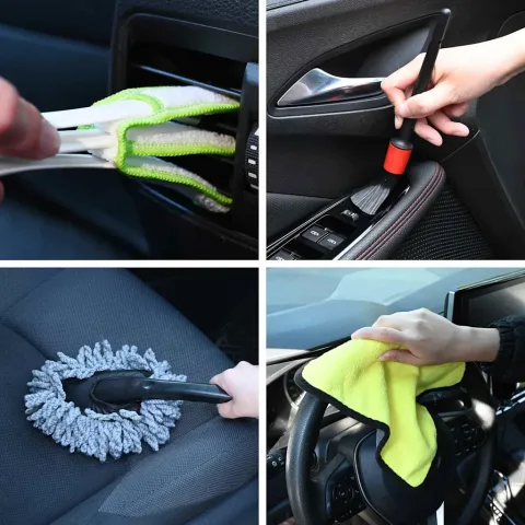 vidaXL Set de perii pentru mașină Multicolour poliratan