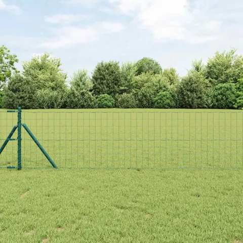 vidaXL Gard Euro 0,6 x 10 m Fier acoperit cu PVC Verde