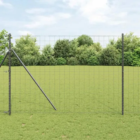 vidaXL Gard Euro 1,6 x 10 m Fier acoperit cu PVC Gri