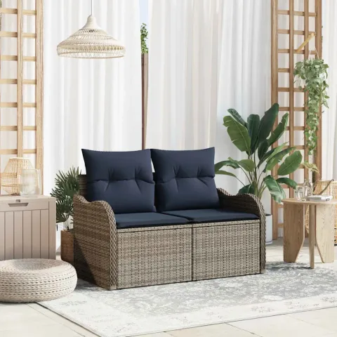 vidaXL Canapea de grădină cu pernă 121 x 62 x 69 cm poliratan