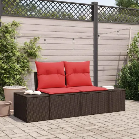 vidaXL Canapea de grădină cu pernă 184 x 62 x 69 cm poliratan