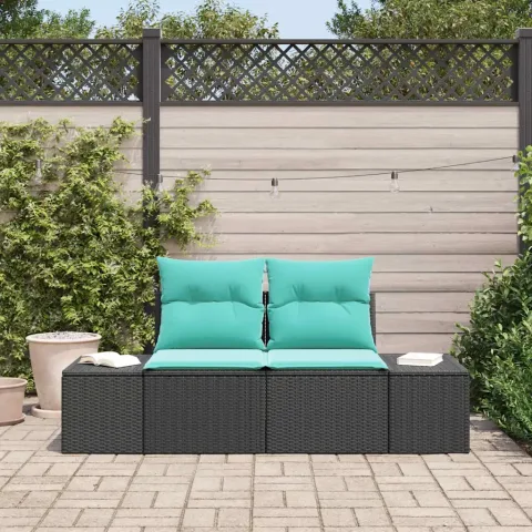 vidaXL Canapea de grădină cu pernă 184 x 62 x 69 cm poliratan