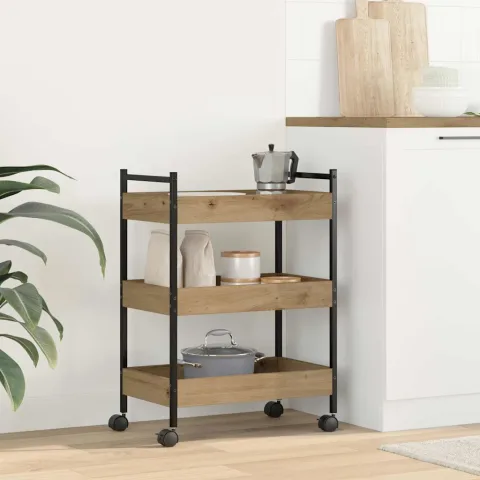 vidaXL Troler de Bucătărie Stejar Artizanal 50 x 30 x 70 cm