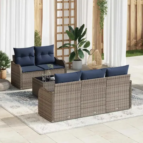 vidaXL Set de canapele pentru grădină Gri 55 x 55 x 37 cm poliratan