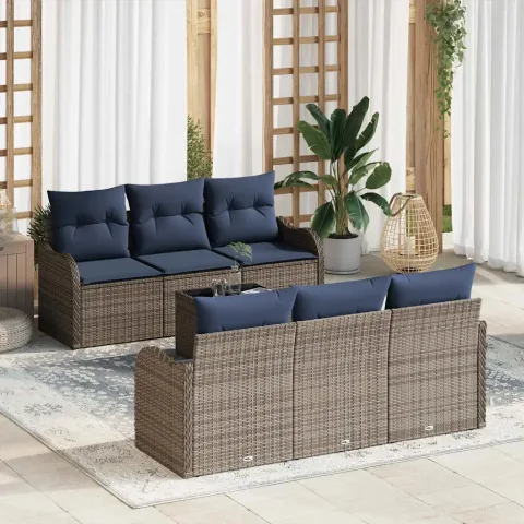 vidaXL Set de canapele pentru grădină Gri 55 x 55 x 37 cm poliratan