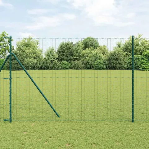 vidaXL Fixare la sol gard Euro 10 x 1,6 m Oțel cu strat de PVC Verde