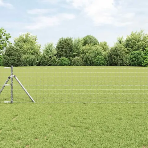 vidaXL Gard Euro pentru Exterior Fixat în Pământ 25 x 0,6 m Argintiu