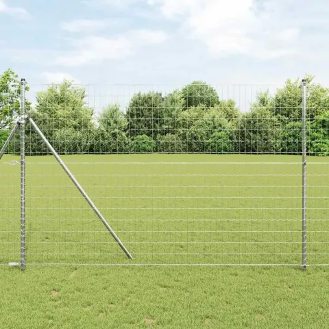 vidaXL Gard Euro pentru Exterior Fixat în Pământ 10 x 1,5 m Argintiu