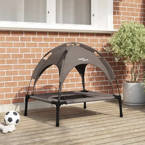 vidaXL Pat pentru câini Manual Maro 76 x 62 x 70,5 cm Oțel