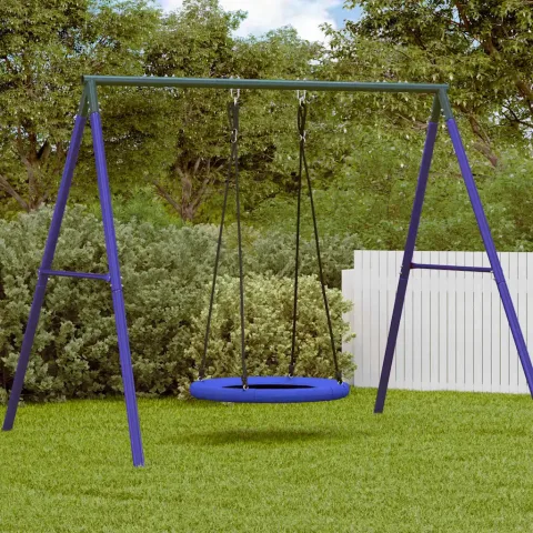 vidaXL Leagăn cu cuib albastru 100 x 100 x 180 cm Plastic