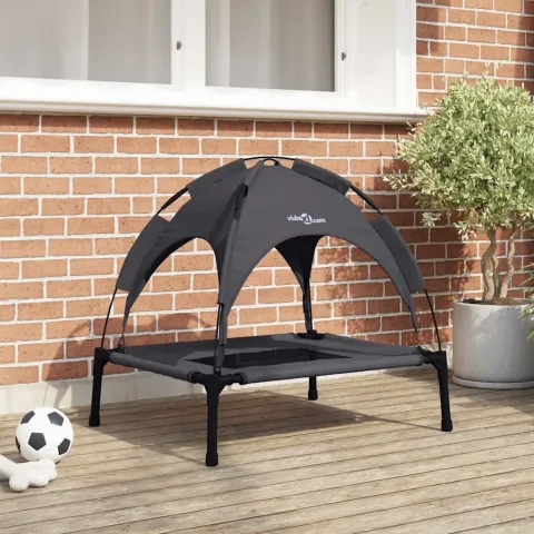 vidaXL Pat pentru câini Manual Negru 76 x 62 x 70,5 cm Oțel