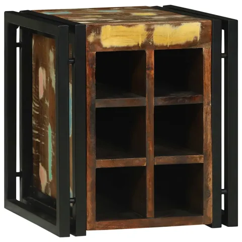 vidaXL Raft pentru vin 35 x 35 x 39 cm Lemn recuperat masiv