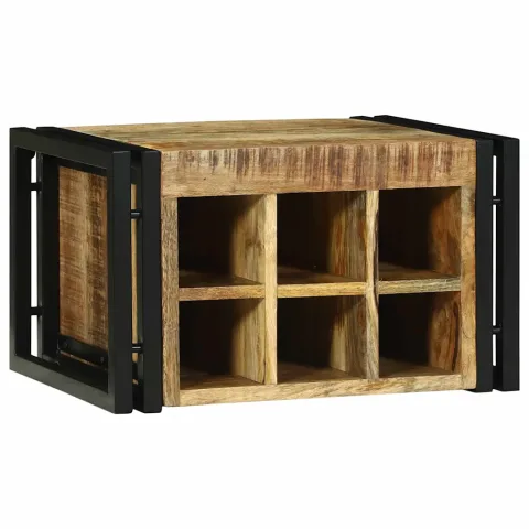 vidaXL Raft pentru vin 2 buc. 46 x 35 x 27,5 cm Lemn de mango solid