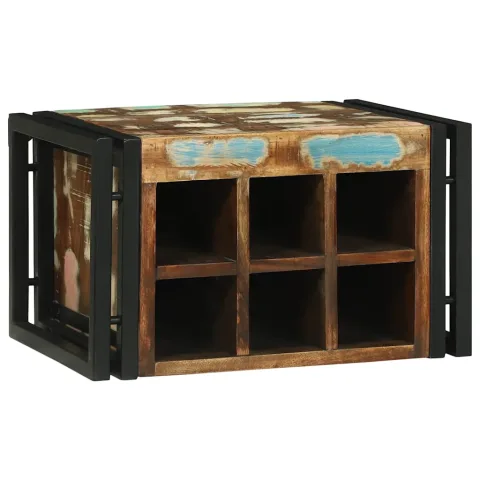 vidaXL Raft pentru vin 2 buc. 46 x 35 x 27,5 cm Lemn recuperat masiv