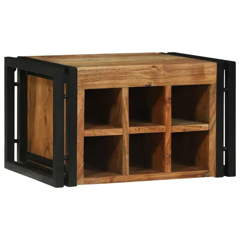 vidaXL Raft pentru vin 2 buc. 46 x 35 x 27,5 cm Lemn Solid de Acacia