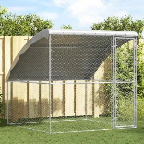 vidaXL Cușcă pentru câini Argintiu 2 x 2 x 2 m Oțel galvanizat