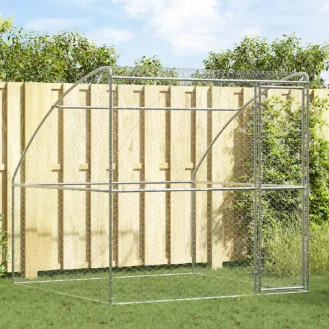 vidaXL Cușcă pentru câini Argintiu 2 x 2 x 2 m Oțel galvanizat