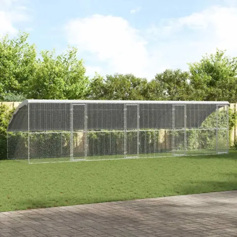 vidaXL Cușcă pentru pui 4 buc. Argintiu 800 x 200 x 200 cm