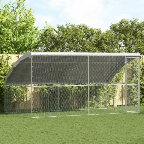 vidaXL Cușcă pentru pui 2 buc. Argintiu 400 x 200 x 200 cm