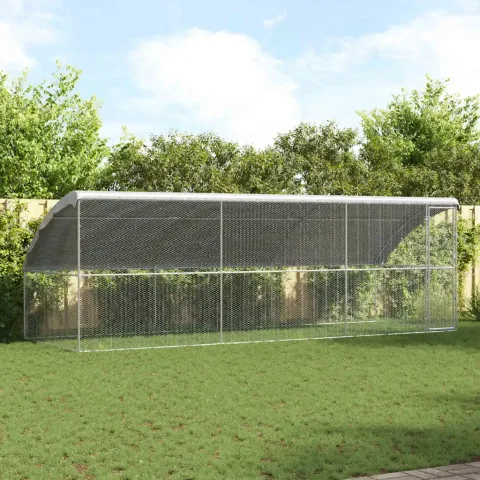 vidaXL Cușcă pentru pui 3 buc. Argintiu 600 x 200 x 200 cm