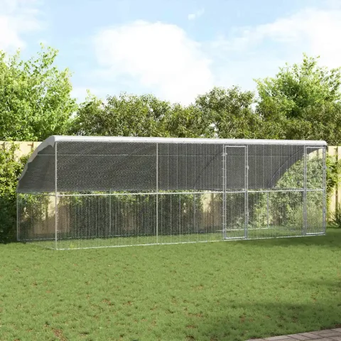 vidaXL Cușcă pentru pui 3 buc. Argintiu 600 x 200 x 200 cm