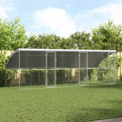 vidaXL Cușcă pentru câini 3 buc. Argintiu 6 x 2 x 2 m Oțel galvanizat