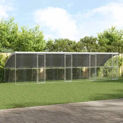 vidaXL Cușcă pentru câini 4 buc. Argintiu 8 x 2 x 2 m Oțel galvanizat