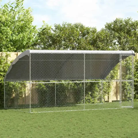 vidaXL Cușcă pentru câini 2 buc. Argintiu 4 x 2 x 2 m Oțel galvanizat