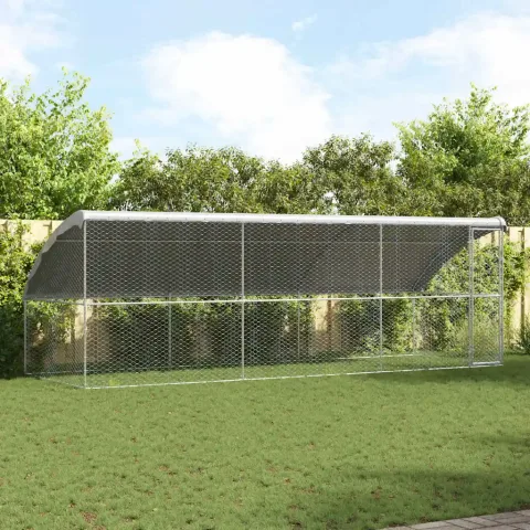 vidaXL Cușcă pentru câini 3 buc. Argintiu 6 x 2 x 2 m Oțel galvanizat