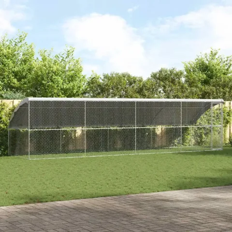 vidaXL Cușcă pentru câini 4 buc. Argintiu 8 x 2 x 2 m Oțel galvanizat