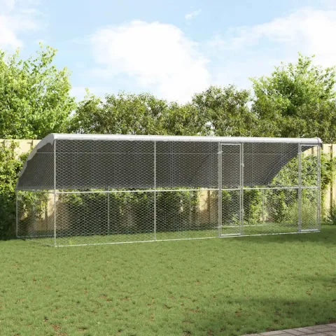 vidaXL Cușcă pentru câini 3 buc. Argintiu 6 x 2 x 2 m Oțel galvanizat