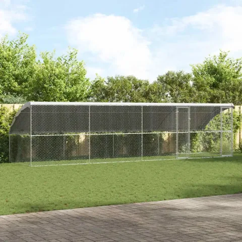 vidaXL Cușcă pentru câini 4 buc. Argintiu 8 x 2 x 2 m Oțel galvanizat