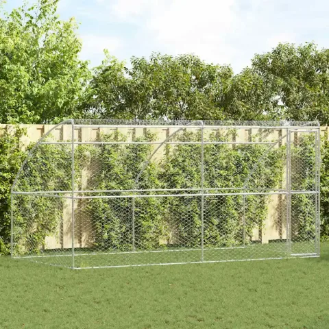 vidaXL Cușcă pentru câini 2 buc. Argintiu 4 x 2 x 2 m Oțel galvanizat
