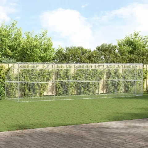 vidaXL Cușcă pentru câini 4 buc. Argintiu 8 x 2 x 2 m Oțel galvanizat