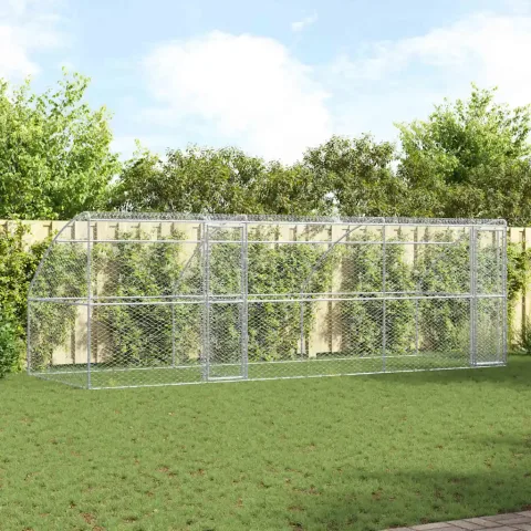 vidaXL Cușcă pentru câini 3 buc. Argintiu 6 x 2 x 2 m Oțel galvanizat